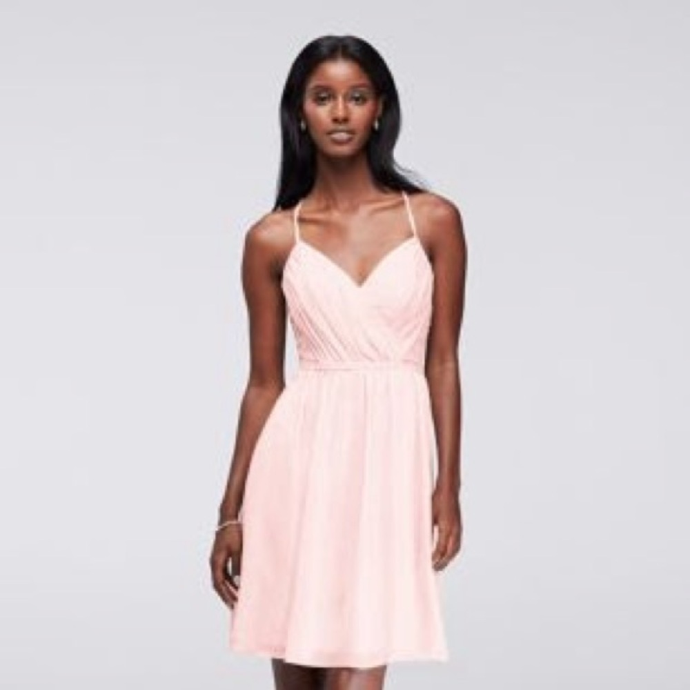 NWT Davids Bridal bridesmaids dress sz 26 pretty peachy pink